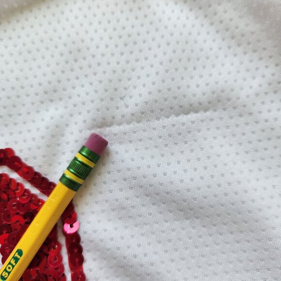 Victoria's Secret Pink NFL San Francisco 49ers Sequin V-Neck Jersey Cute Sporty - Picture 12 of 14